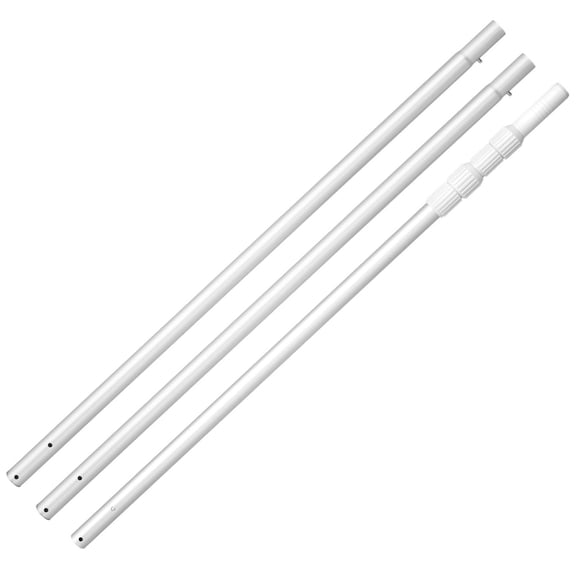 3.4 to 15 Ft Telescoping Pool Pole, Adjustable Swimming Pool Cleaning Pole with 2 Extension Poles, Heavy Duty Pole for Skimmer Net, Brush and Vacuum Head