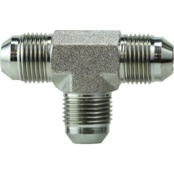 3/4-16 JIC Tube Union Tee, Shapes Steel 37 Degree JIC Flare, Hydraulics