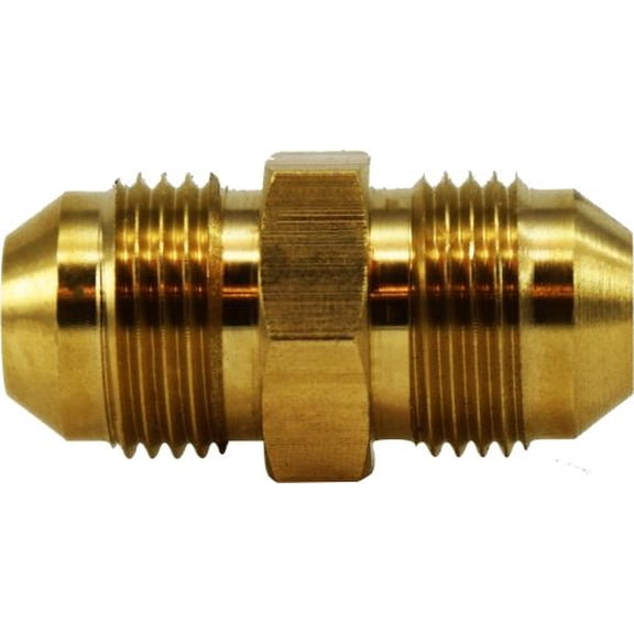 3/4-16 Male JIC Flare Union, JIC 37 Deg Flare, Brass Fittings