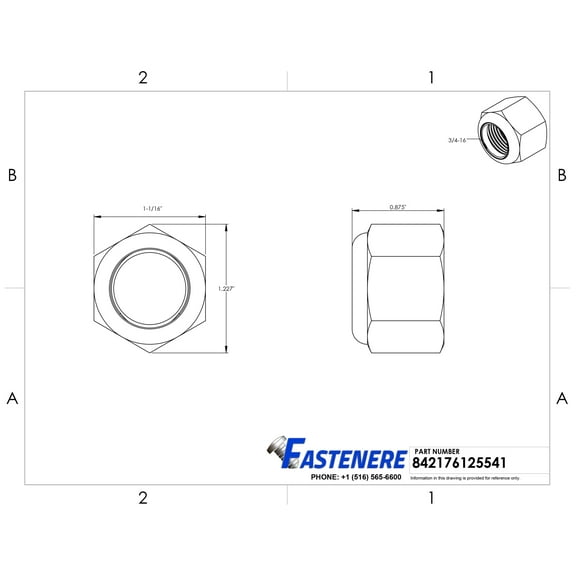 3/4-16 Nylon Lock Nut Stainless Steel 18-8 Elastic Insert Hex Nuts Qty 50