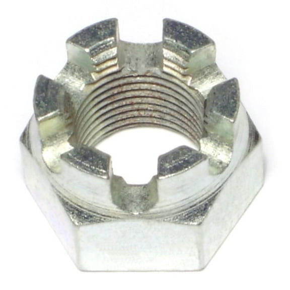 3/4"-16 Zinc Plated Steel Fine Thread Castle Hex Nuts (3 pcs.)