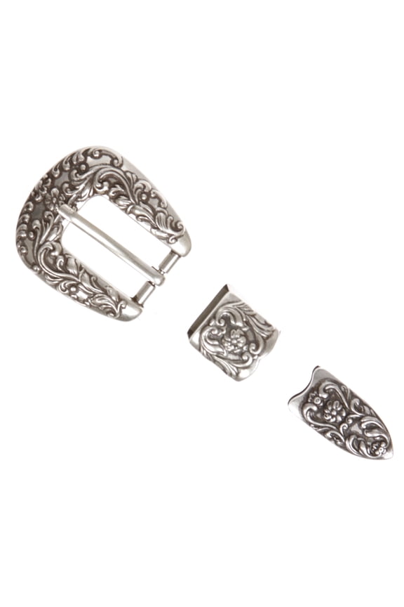 3/4" (19mm) Western Engraved Floral 3-Piece Buckle Set for Leathercraft Replacement