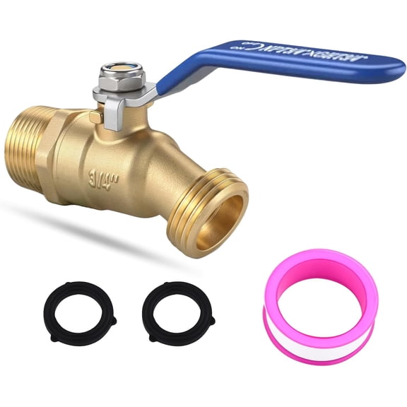 3/4" NPT Brass Male Hose Bib, Heavy Duty Outdoor Hose Spigot/Faucet, Lead-free, With 3/4" Male GHT Threads, Unlimited Flow Water Spigot,Ideal For Garden, Patio, Car wash