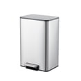 thumbnail image 1 of 3.4/4/4.8 Gallon Trash Can,Rectangular Stainless Steel Waste Bin with Quiet Foot Pedal, Soft-Close Lid & Removable Bucket, Trash Bin Garbage Can for Office, Small Kitchen, Home, 1 of 8