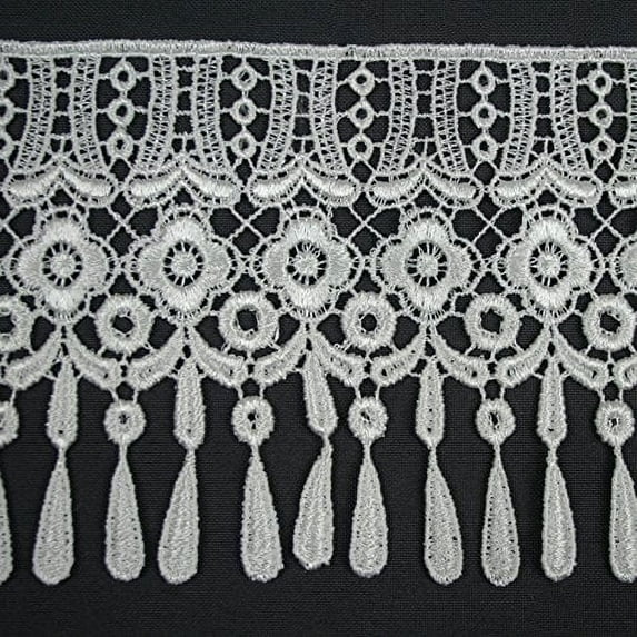 3" 4" 4.75" 4.5" 5" 5.75" 7.5" Ivory Embroidered Lace DIY Bridal Gown by Yard (CX005 4")