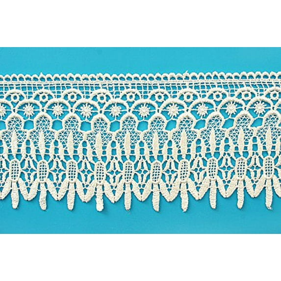 3" 4" 4.75" 4.5" 5" 5.75" 7.5" Ivory Embroidered Lace DIY Bridal Gown by Yard (UB189 4.75")