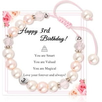 3 4 5 6 7 8 9 10 11 12 Year Old Girl Birthday Gifts for Girls Bracelets,Beaded Bracelets as Birthday Girls Presents,Adjustable Pearl Bracelet with Heartwarming Letter for Daughter Granddaughter Niece