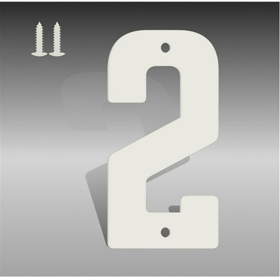 3" 4" 5" 6" 8" White Metal Letters, Modern House Numbers for Outside, White Door Mailbox Numbers, Metal House Address Letter and Number for Office Apartment Outside (4 Inch 2)