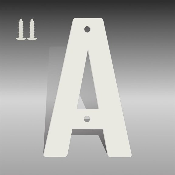 3" 4" 5" 6" 8" White Metal Letters, Modern House Numbers for Outside, White Door Mailbox Numbers, Metal House Address Letter and Number for Office Apartment Outside (4 Inch A)