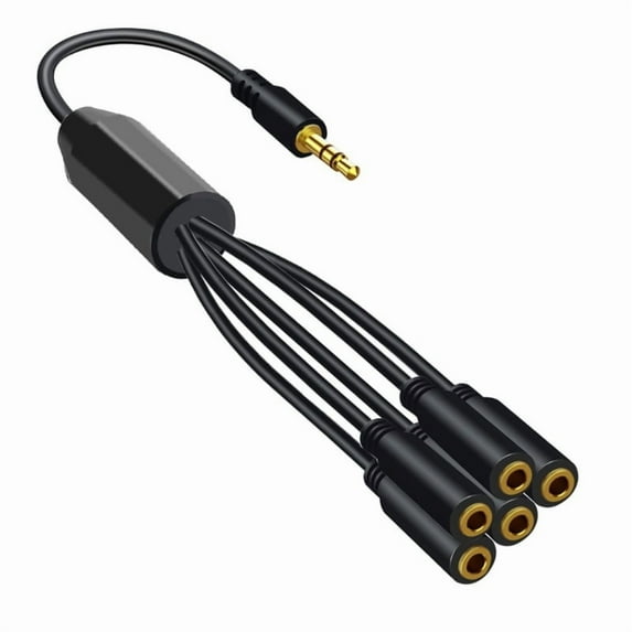 3/4/5/6 Way 3.5mm Audio Cable 1 Male to Multiple Female Connectors Extension Cord AUX Wire Line for Speaker Headphones