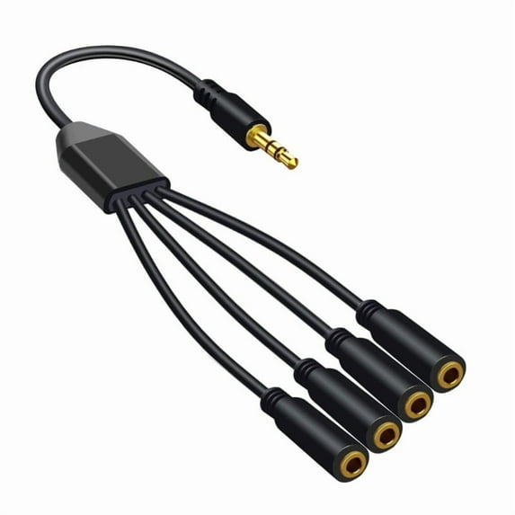 3/4/5/6 Way 3.5mm Audio Cable 1 Male to Multiple Female Connectors Extension Cord AUX Wire Line for Speaker Headphones