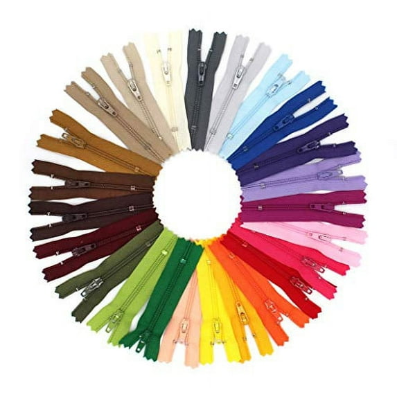 3" 4" 5" 6" or 7" Inches YKK Mask & Apparel Zippers (25 Pieces Assortment) Great for Craft Projects - Made in USA (7" Inches)