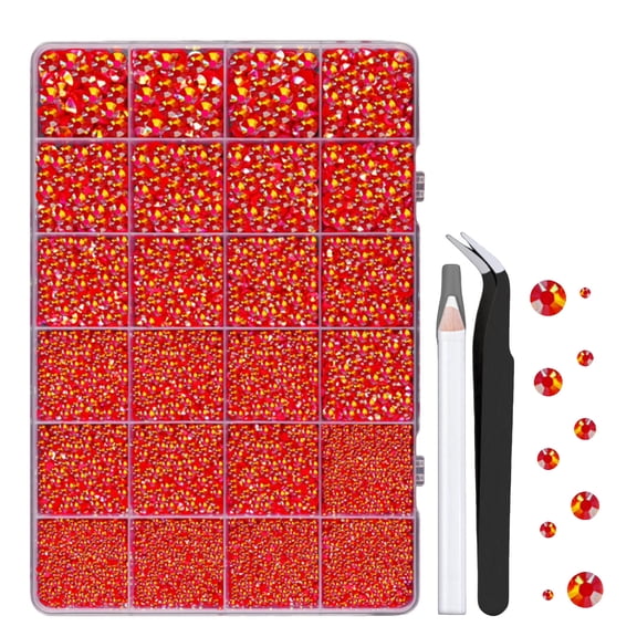 3.4.5.6Mm Red Back Rhinestone Jelly Diy Clothing Nail Art Phone Decor Craft