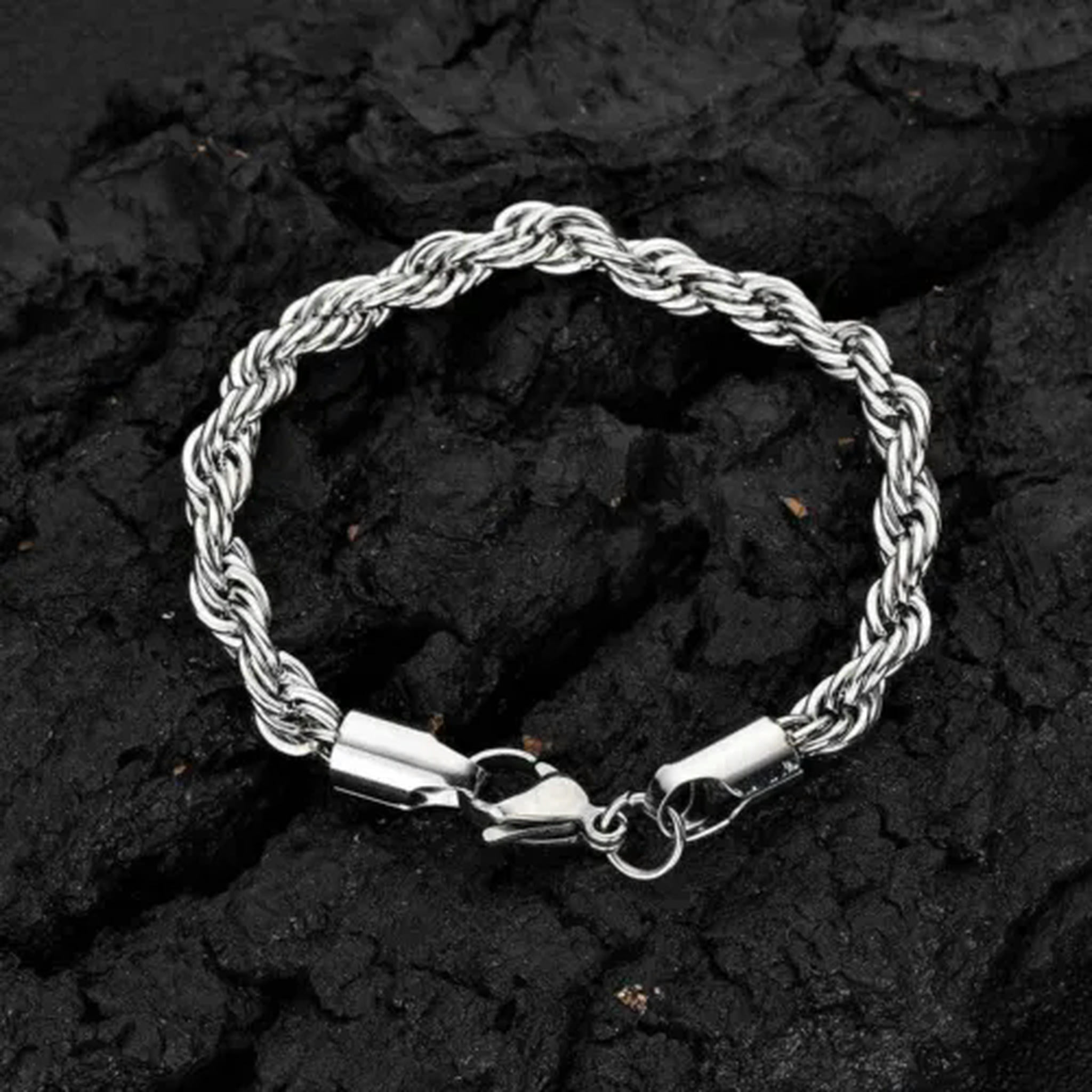 3/4/5/6mm Woman Man Gold Plated Stainless Steel Rope Chain Bracelet ...