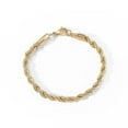 thumbnail image 1 of 3/4/5/6mm Woman Man Gold Plated Stainless Steel Rope Chain Bracelet Bangle 7-9'', 1 of 9