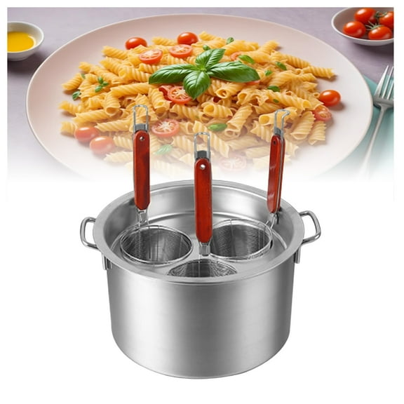 3/4/5 Holes Pasta Cooker Insert Set with Divider and Colander Strainer,Multipots Cooking Tool for Pasta, Noodles, Veggies