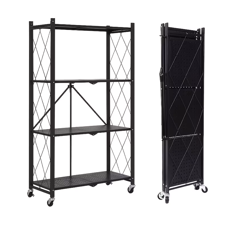 3/4/5 Layer Folding Storage Rack, No Installation, with Wheels