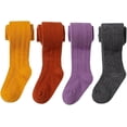 thumbnail image 1 of 3/4/5 Pack Toddler Baby Girls Tights Cable Knit Leggings Stockings Little Girl Cotton Pantyhose, 1 of 6