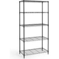 thumbnail image 1 of 3/4/5-Tier Adjustable Height Wire Shelving Unit, Wire Rack Shelving, Metal Steel Storage Shelves, Garage Shelving Storage Organizer, Utility Storage Shelf, 5-Tier without Wheels, Black, 1 of 13