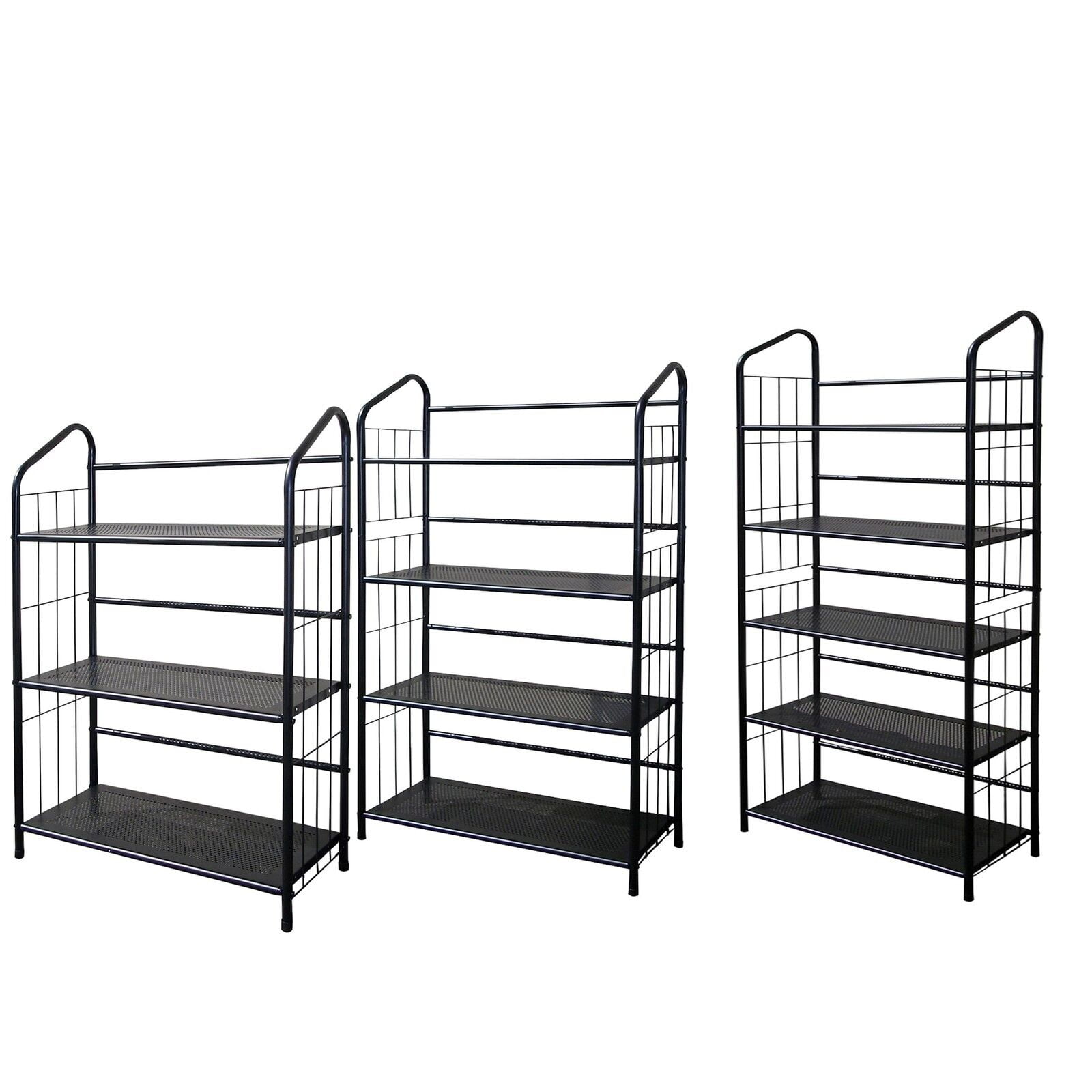 3 4 & 5 Tier Metal Shelf Bookcase Bookshelf Utility Rack Black finish
