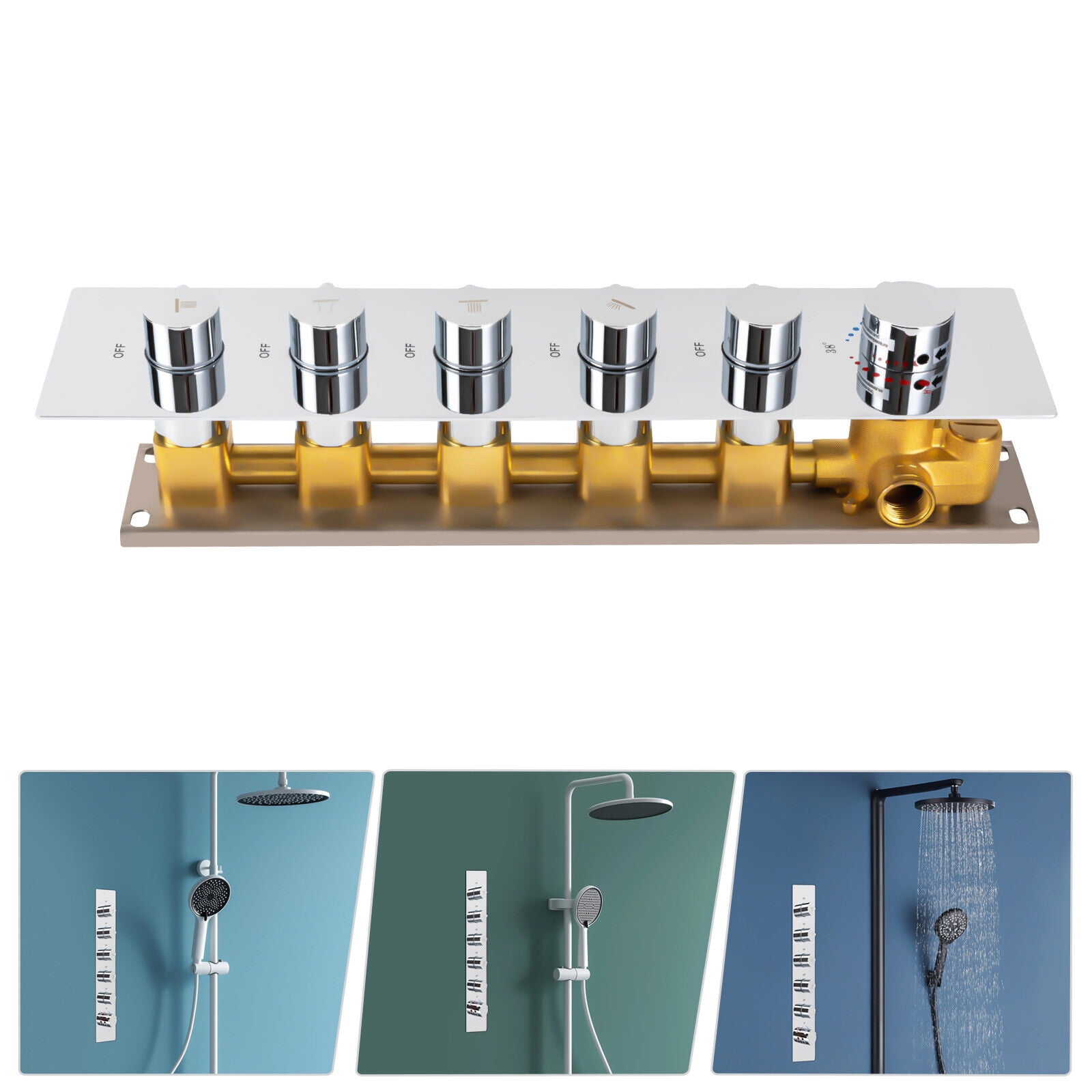 3/4/5 Way Shower Diverter Valve Thermostatic Mixer Valve Outlet Shower ...