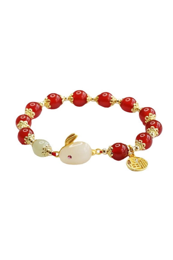 Soug Chinese Style Rabbit Beads Bracelet Adjustable Bangle Party New Decor Year New
