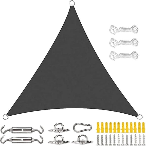 3×4×5M Right Angle Triangle Shade Sail with Hardware Kit Waterproof Oxford Sun Canopy for Patio Garden Pool