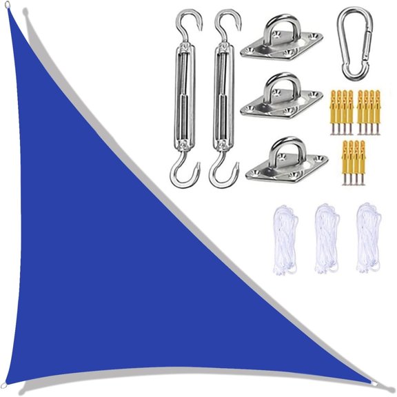 3×4×5M Right Angle Triangle Shade Sail with Hardware Kit Waterproof Oxford Sun Canopy for Patio Garden Pool