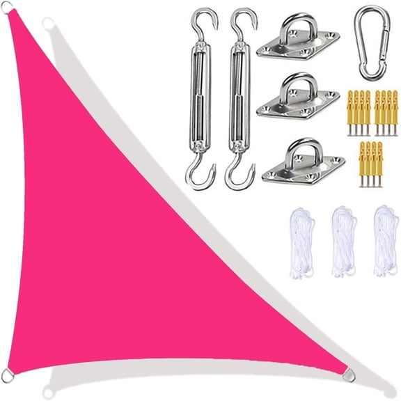 3×4×5M Right Angle Triangle Shade Sail with Hardware Kit Waterproof Oxford Sun Canopy for Patio Garden Pool