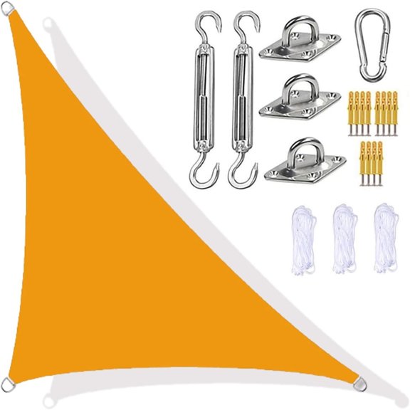 3×4×5M Right Angle Triangle Shade Sail with Hardware Kit Waterproof Oxford Sun Canopy for Patio Garden Pool