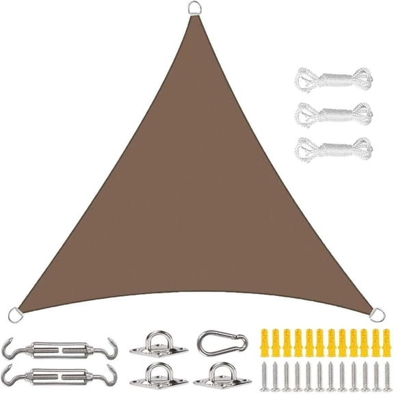 3×4×5M Right Angle Triangle Shade Sail with Hardware Kit Waterproof Oxford Sun Canopy for Patio Garden Pool