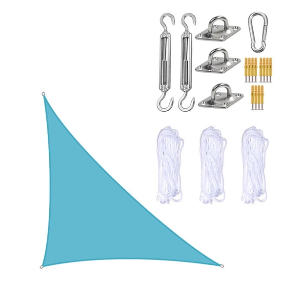 3×4×5M Right Angle Triangle Shade Sail with Hardware Kit Waterproof Oxford Sun Canopy for Patio Garden Pool