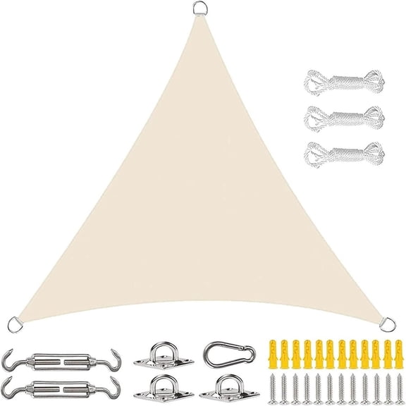 3×4×5M Right Angle Triangle Shade Sail with Hardware Kit Waterproof Oxford Sun Canopy for Patio Garden Pool