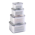 thumbnail image 1 of 3/4/5Pcs Food Storage Box Large Capacity Double-Layer Design, Food Grade BPA Free Fridge Vegetables Fruits Container with Transparent Lid, 1 of 8