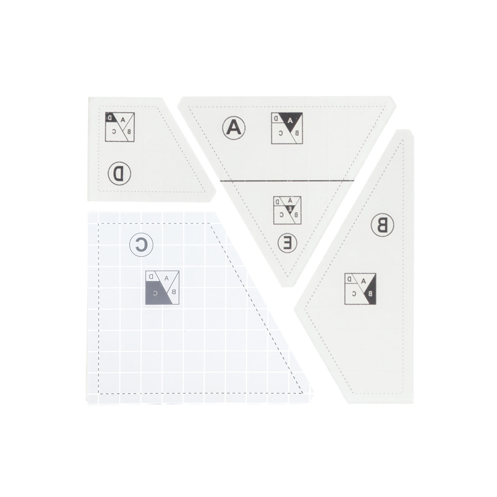 3/4/5Pcs Quilting Ruler Sewing Ruler Templates for Patchwork Embroidery ...