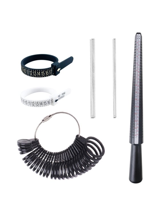 3/4/6/7Pcs Rings Sizer Measuring Tool Rings Mandrel Measurement Size Metal Rings Sizers Tool Kits Adjuster for Women Men