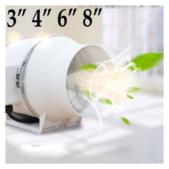 3"4"6"8" Exhaust Fan Home Silent Inline Pipe Duct Fan Bathroom Extractor Ventilation Kitchen Toilet Wall Air Cleaning ,Silent Fan