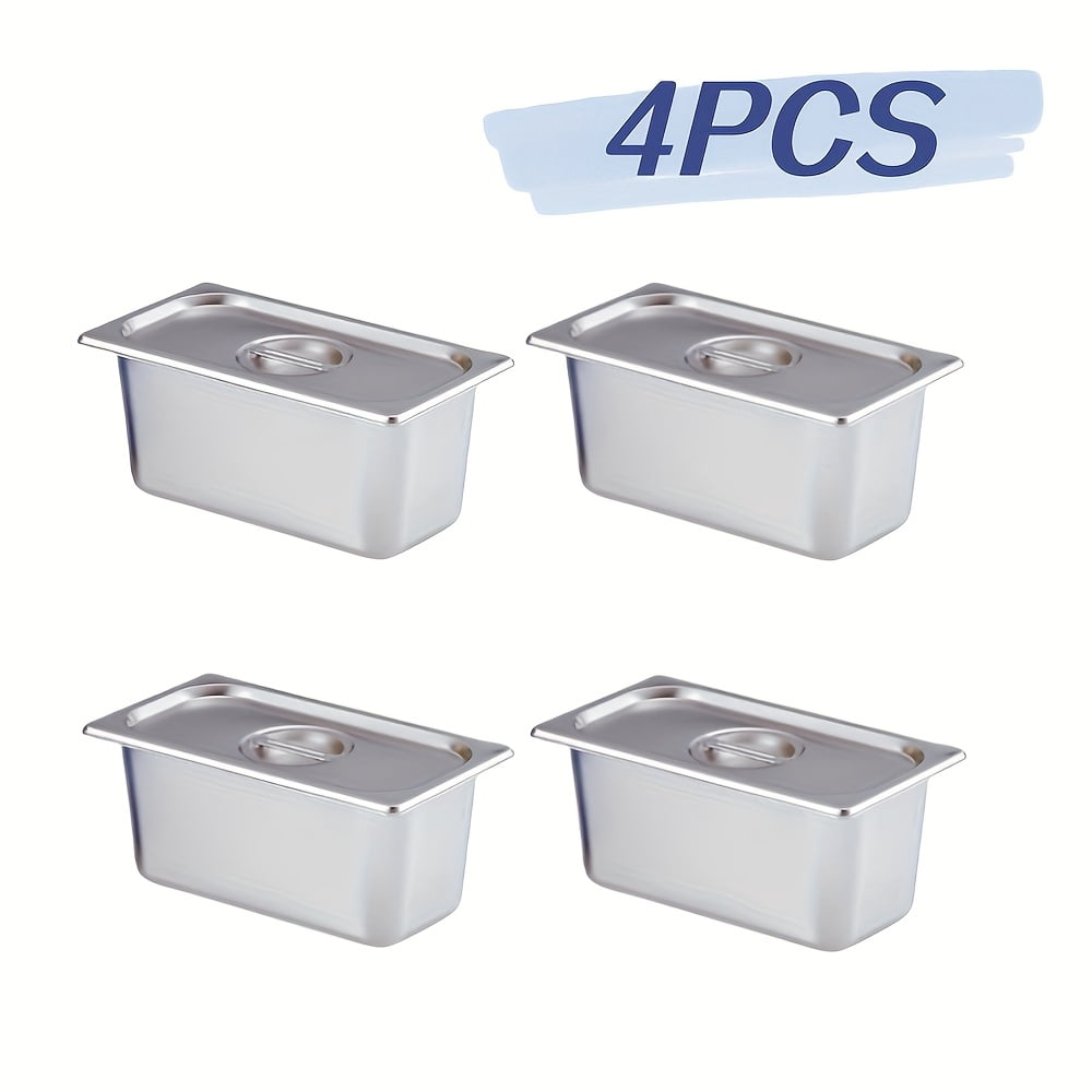 3/4/6/8-Piece Stainless Steel Food Storage Set - Commercial-Grade ...