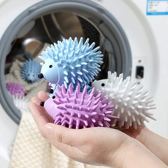 3/4/6 Pack Reusable Hedgehog Laundry Detergent & Dryer Balls - Cute Anti-Tangle Wrinkle-Free Plastic Laundry Helper for Washer & Dryer, Softening & Cleaning Clothes, Random Colors