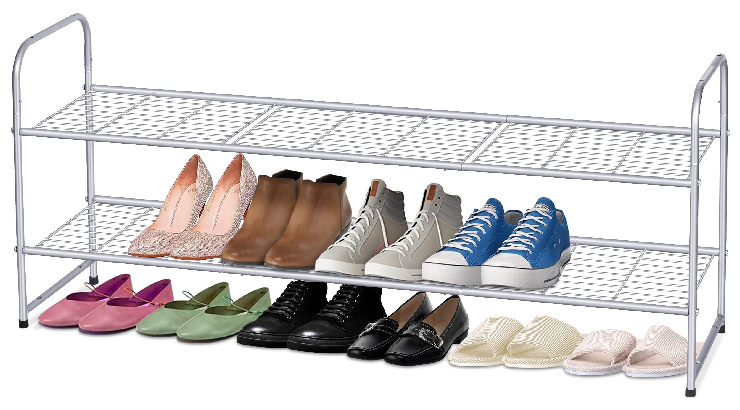 3-6 Tier Long Shoe Rack for Closet Metal Shoe Organizer for Entryway ...