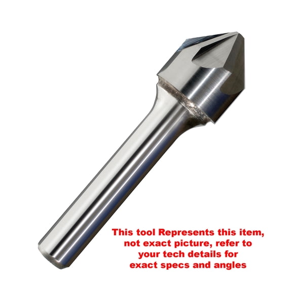 3/4" 60 Included Angle, 6 Flute Solid Carbide Head Single End Countersink