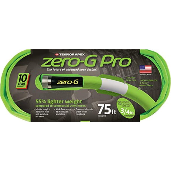3/4" 75' Zero-G PRO 2 Pack, Lightweight, Commercial and Residential, Heavy Duty Garden Hose