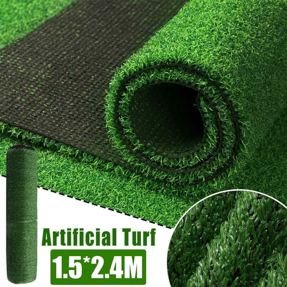 3/4/8 ft Artificial Grass, Synthetic Turf Door Mat Multi-Purpose Rug Green Turf Perfect for Indoor Outdoor Home Entryway Scraper Doormat Dog Pet Mats Fence Backyard, Green