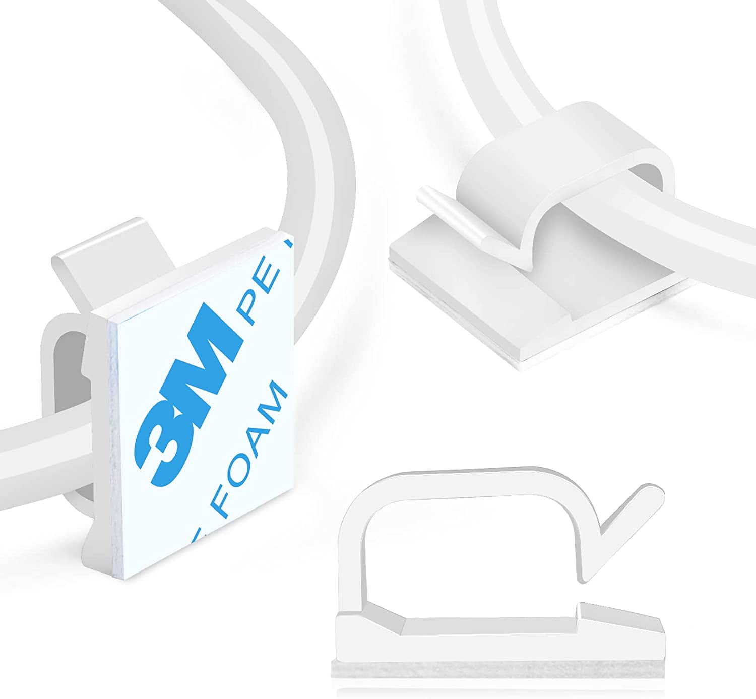 3/4” Adhesive Cable Wire s White 120pcs, Cable Staples Outdoor Cable