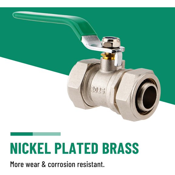 3/4" Air Piping Fittings, In-Line Ball Valve Shut-Off Fittings M8039 for Compressed Air Piping System, 175PSI Nickel-Plated Brass (2PCS)$$Tools & Hardware Other