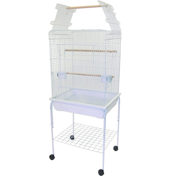 YML 7984-4914WHT Open Top Small Parrot Cage in White
