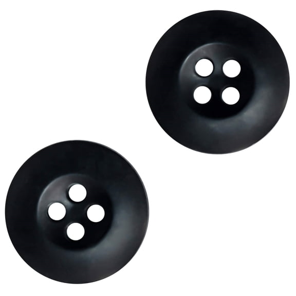 3/4" Black 100 Pcs Buttons for Sewing 0.75 inch Army Uniform Military Buttons 30L Plastic 4 Hole Polished Matte Finish 19mm Ideal for Workwear School Chef Aprons Pants Jacket Bags Craft DIY