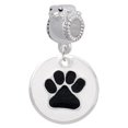 thumbnail image 1 of 3/4'' Black Paw in White Circle - Frog Charm Bead, 1 of 1
