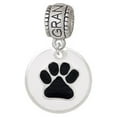 thumbnail image 1 of 3/4'' Black Paw in White Circle - Grandmother Charm Bead, 1 of 1