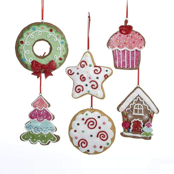 3.4"CLAYDOUGH GINGERBREAD SNAP ORNAMENT SET OF 6